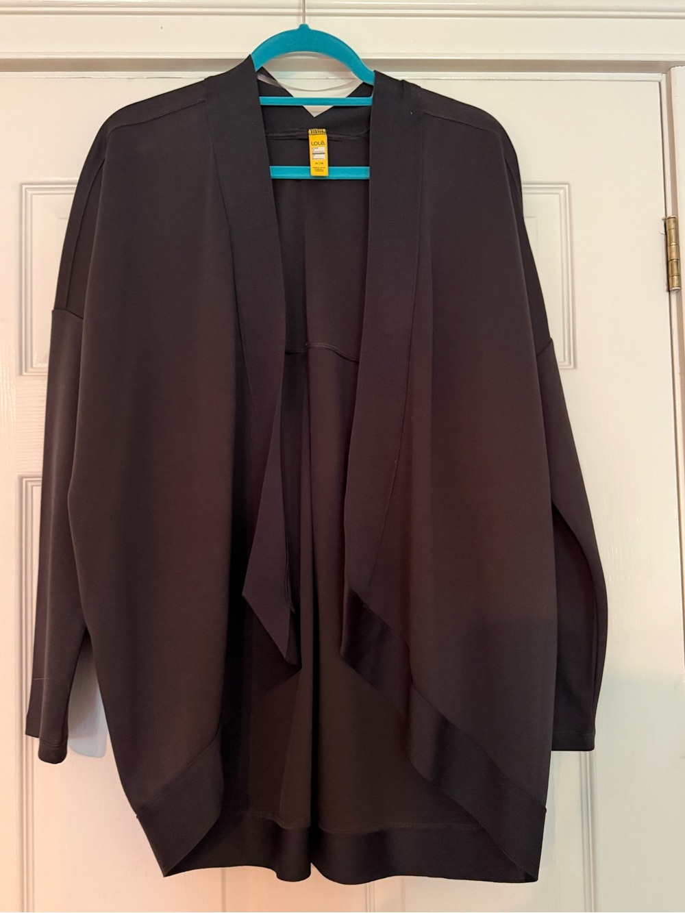 Lole Black Open Front Draped Cardigan XL
